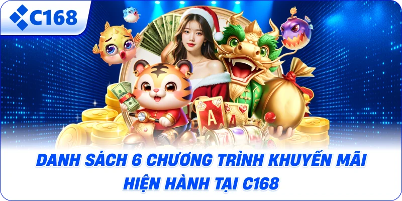 Danh sách 6 chương trình khuyến mãi hiện hành tại C168